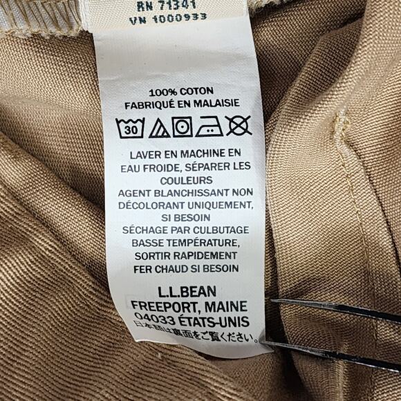 LL Bean Pants Womens 14 PETITE Tan Khaki Classic Fit High Rise Straight Leg - Picture 8 of 13